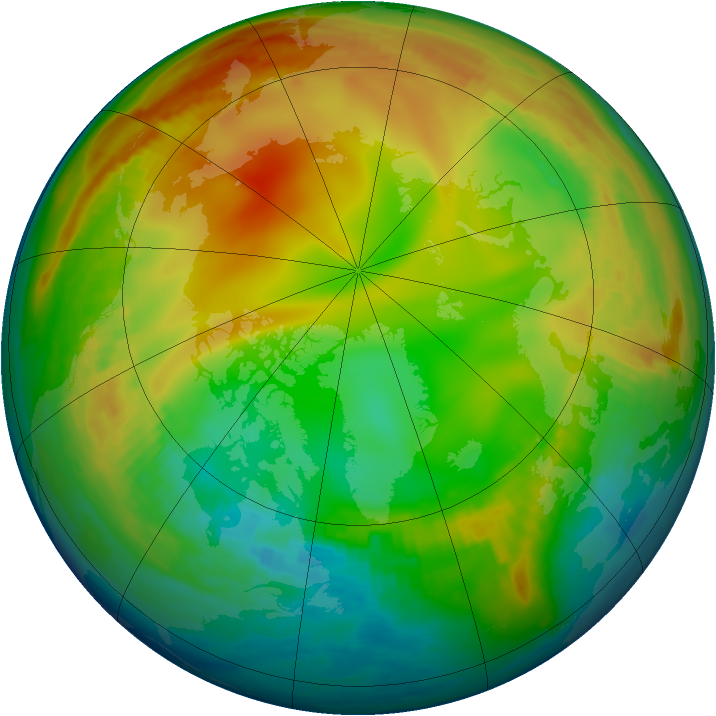 Arctic ozone map for 10 January 1998